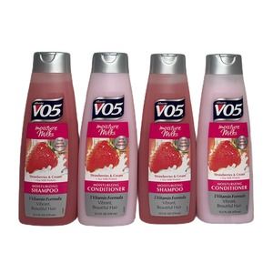 Alberto VO5 Moisture Milk Conditioner Shampoo Strawberry& Cream 2 Sets 4 Bottles